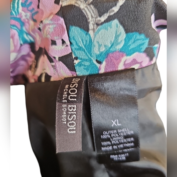 BISOU BISOU Blazer Women's Size XL Floral Blazer Jacket - Picture 4 of 4